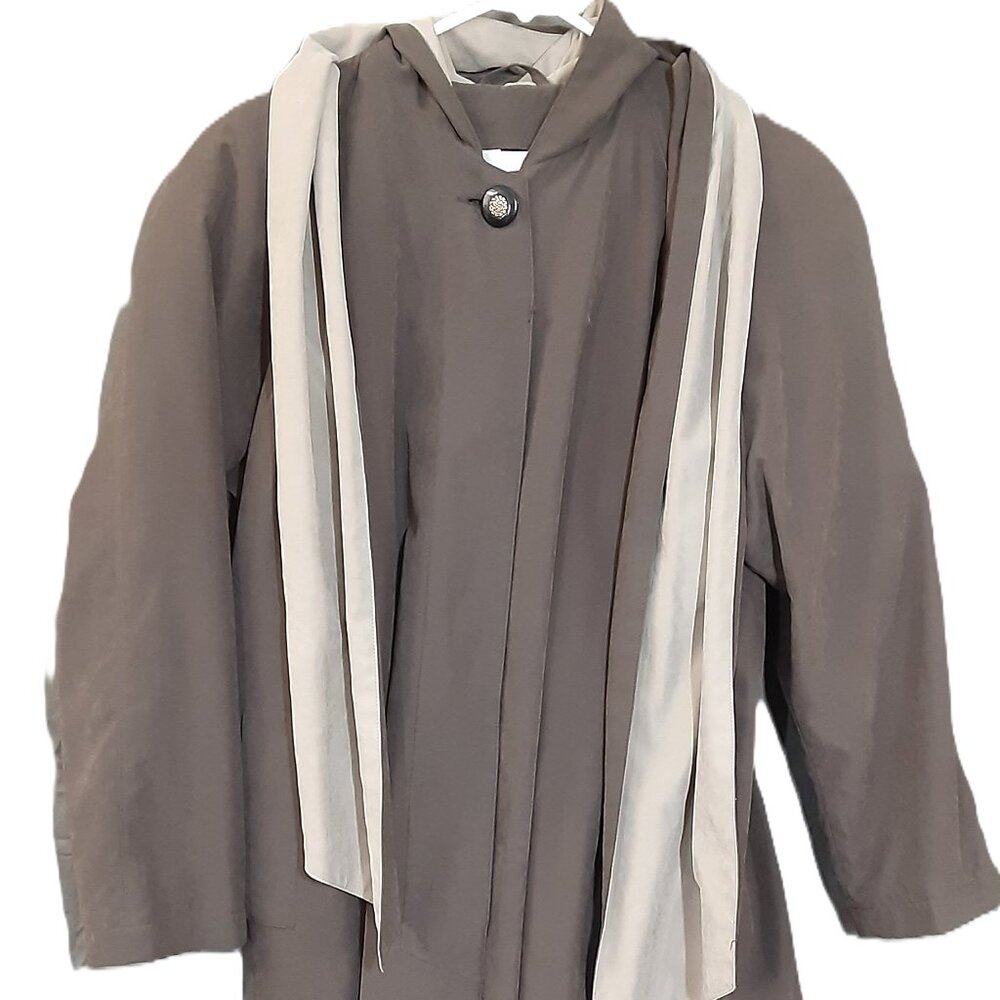 New York Harbor Woman's Long Jacket Size 6, Brown, Lined, Hood, Pockets